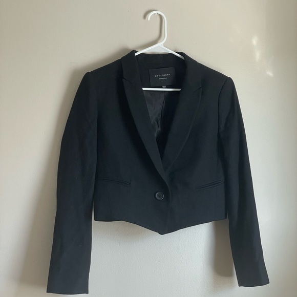 Equipment black cropped wool blazer size 8 - Picture 1 of 5